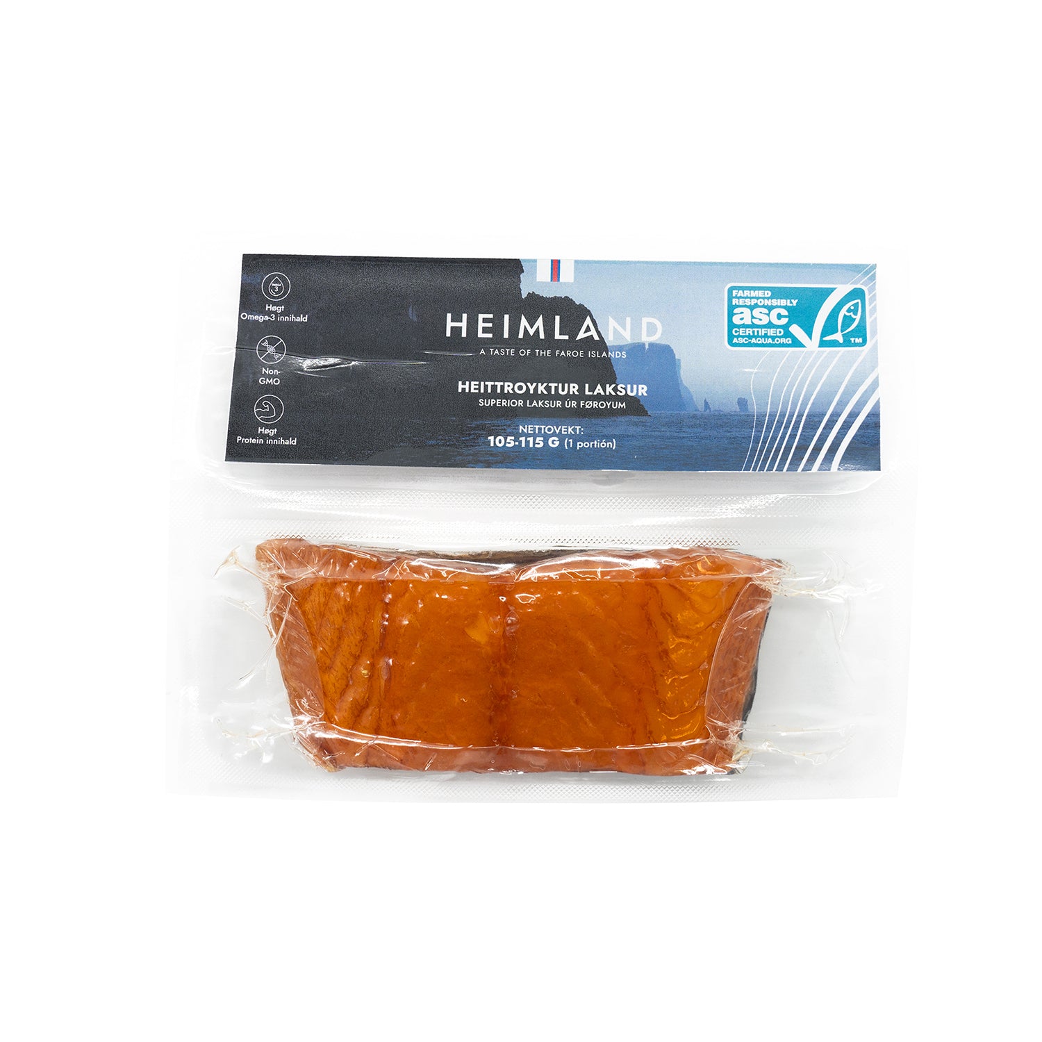 Hot smoked salmon portion