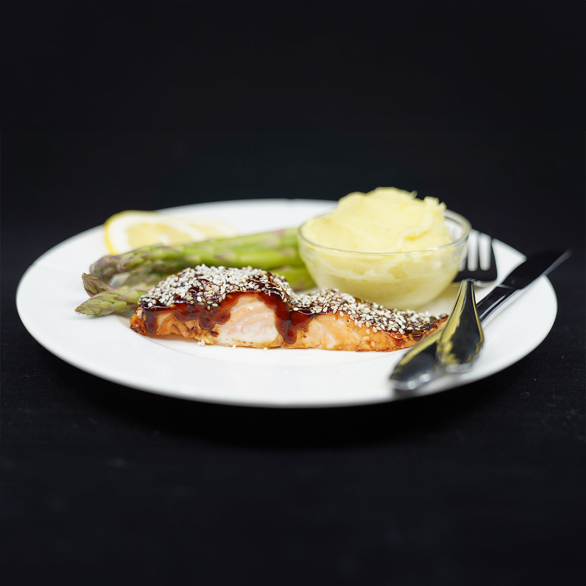 Salmon with teriyaki sauce