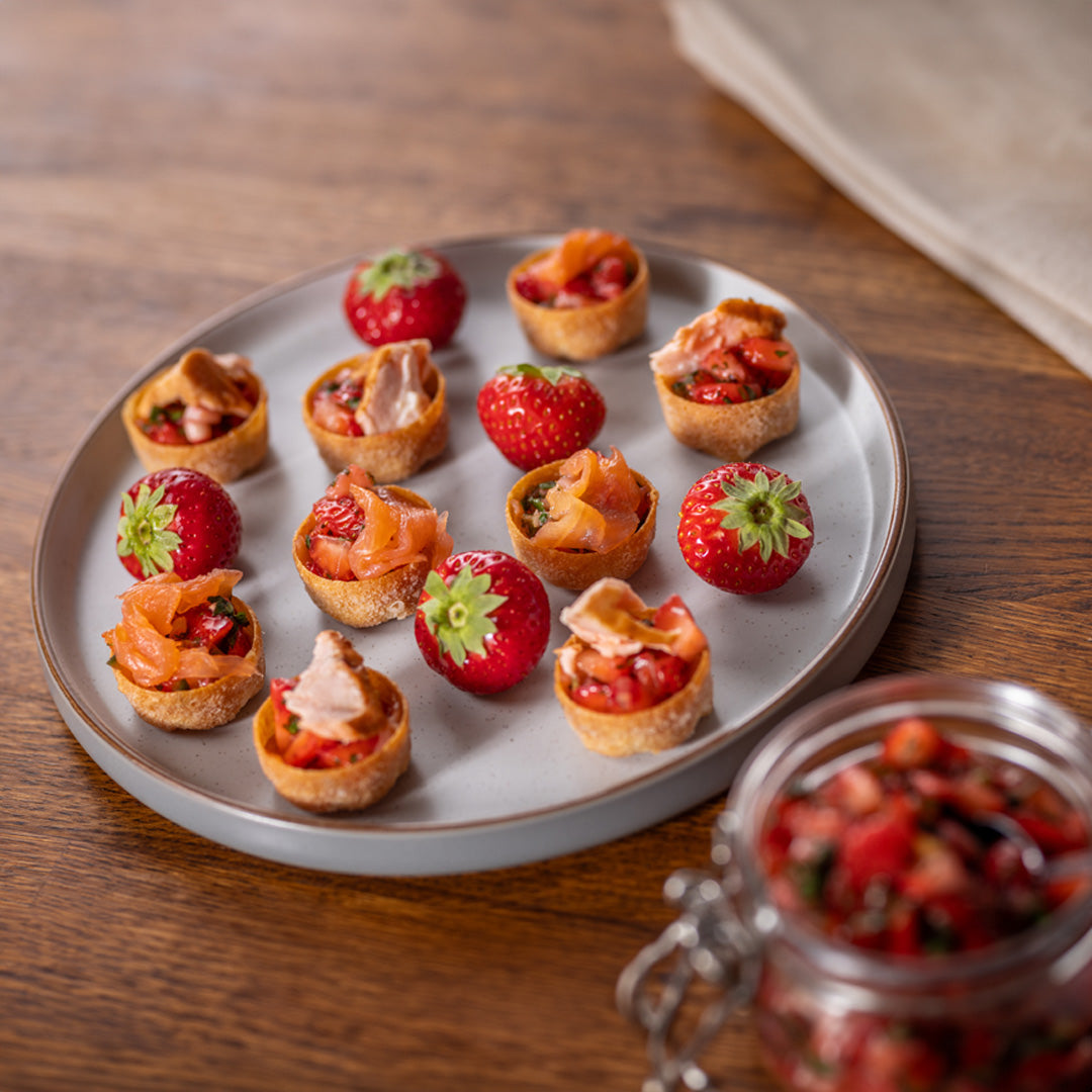 Salmon with Scottish Strawberry Salsa in Croustades