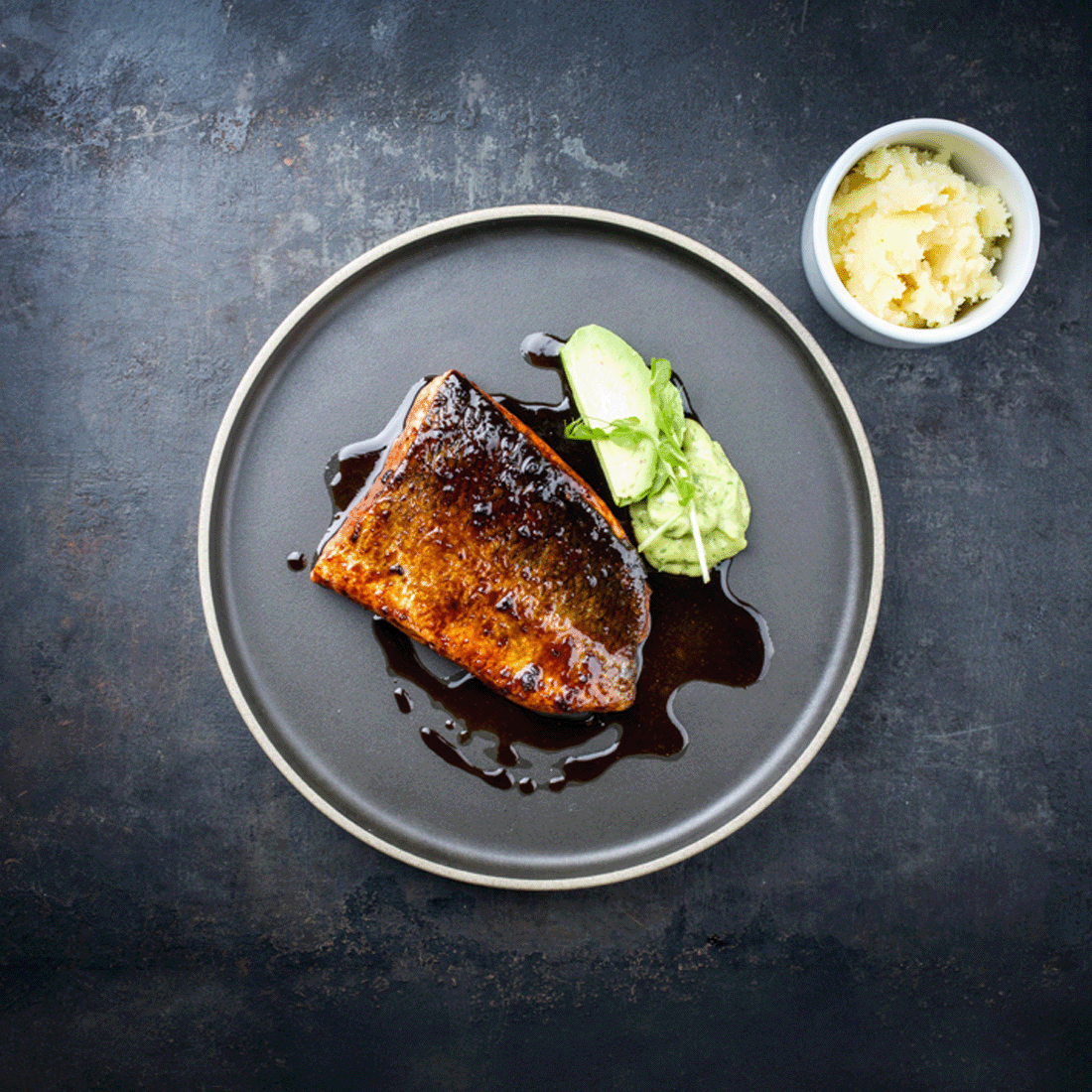 Salmon with teriyaki sauce